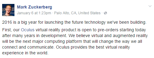 Oculus Rift Coming This Week