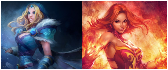 Rylai the Crystal Maiden and Lina the Slayer