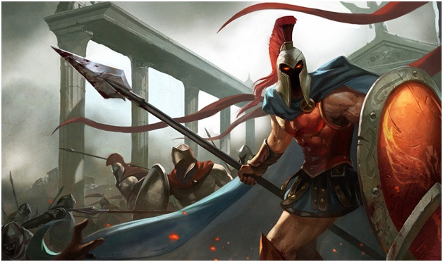 Playing pantheon on league of legends Pantheon on league of legends