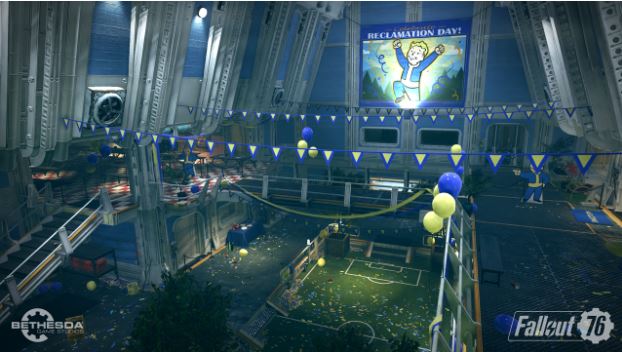 Fallout 76 Trailer as shown in gaming pc.