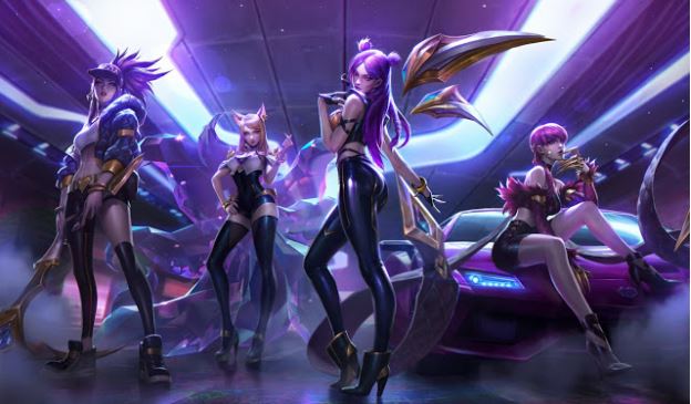League of Legends New K-DA Skins As Seen in Gaming Laptop.