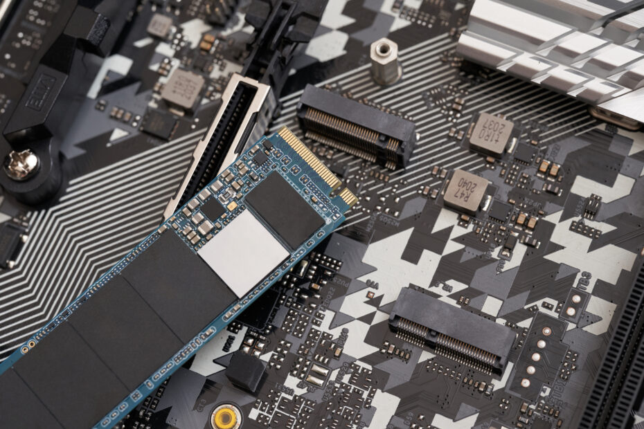 M.2 SSD being put into gaming pc