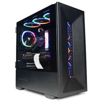 Black Gaming PC with rainbow RGB