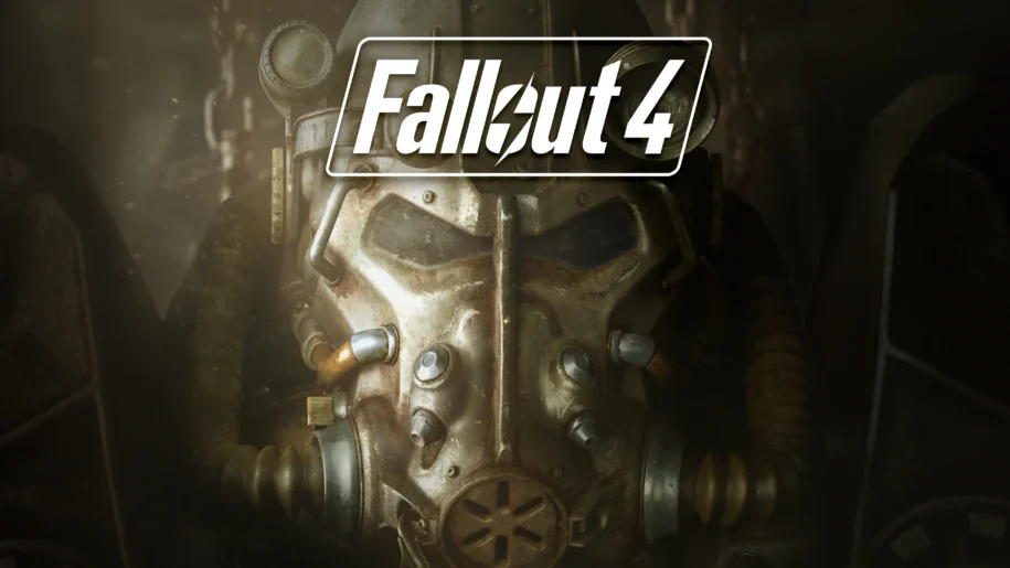 Fallout 4 cover art - a power armor mask
