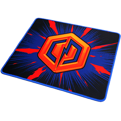 CyberPowerPC Burst mousepad - blue and orang square mousepad