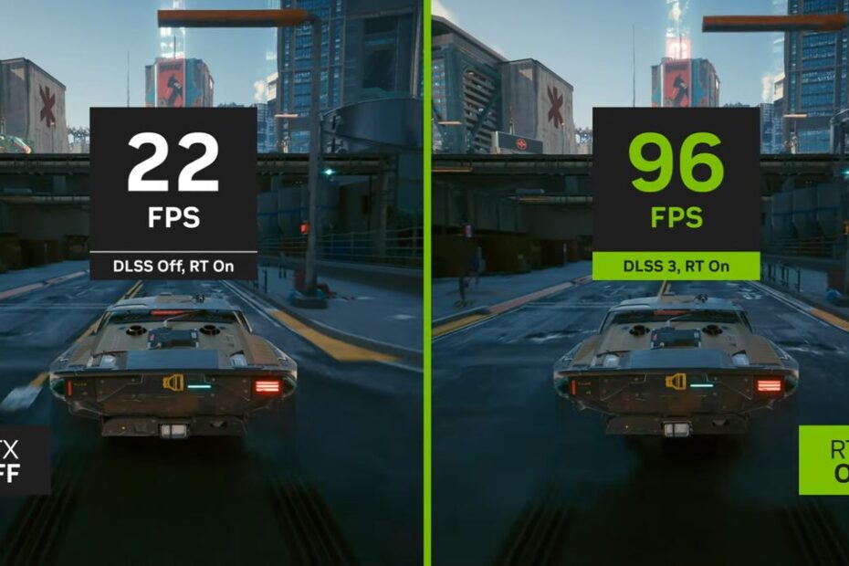 an image showing the difference in framerates when frame generation is enabled