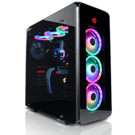 BLACK CYBERPOWERPC FURION MID TOWER GAMING CASE (Case only)