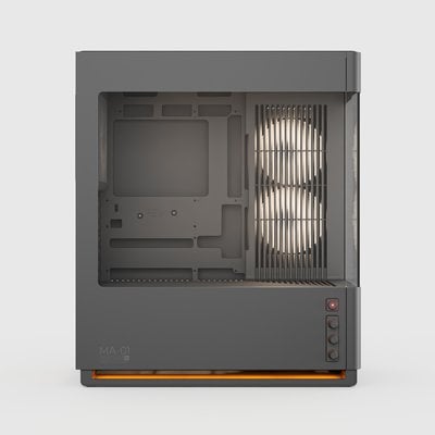 CyberPowerPC MA-01 ATX Mid Tower, Tempered Glass Front & Side + 6x ARGB Fans (Steel Gray)  [Pre-Order Only: Expect product to be shipped on or after October 7th]