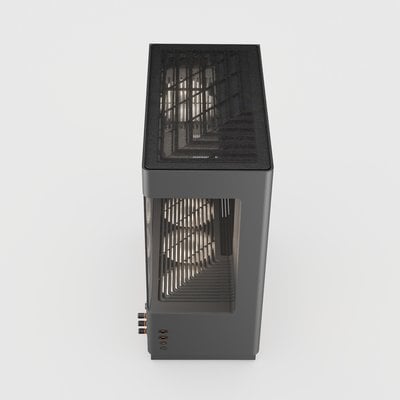 CyberPowerPC MA-01 ATX Mid Tower, Tempered Glass Front & Side + 6x ARGB Fans (Steel Gray)  [Pre-Order Only: Expect product to be shipped on or after October 7th]