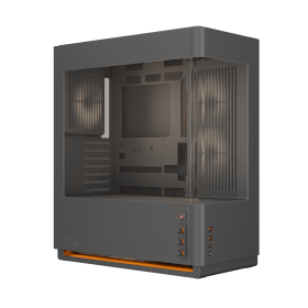 CyberPowerPC MA-01 ATX Mid Tower, Tempered Glass Front & Side + 6x ARGB Fans (Steel Gray)  [Pre-Order Only: Expect product to be shipped on or after October 7th]