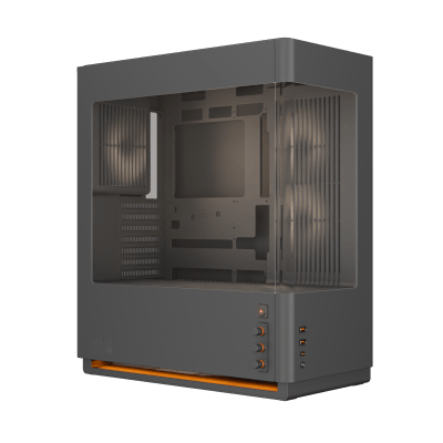 CyberPowerPC MA-01 ATX Mid Tower, Tempered Glass Front & Side + 6x ARGB Fans (Steel Gray)  [Pre-Order Only: Expect product to be shipped on or after October 7th]