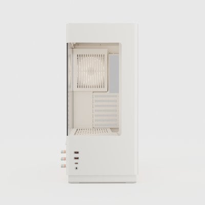 CyberPowerPC MA-01 ATX Mid Tower, Tempered Glass Front & Side + 6x ARGB Fans (Off White)  [Pre-Order Only: Expect product to be shipped on or after October 7th]