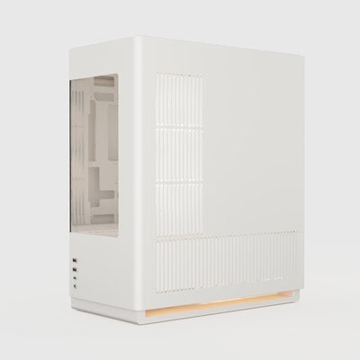 CyberPowerPC MA-01 ATX Mid Tower, Tempered Glass Front & Side + 6x ARGB Fans (Off White)  [Pre-Order Only: Expect product to be shipped on or after October 7th]