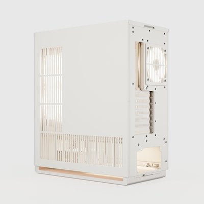 CyberPowerPC MA-01 ATX Mid Tower, Tempered Glass Front & Side + 6x ARGB Fans (Off White)  [Pre-Order Only: Expect product to be shipped on or after October 7th]