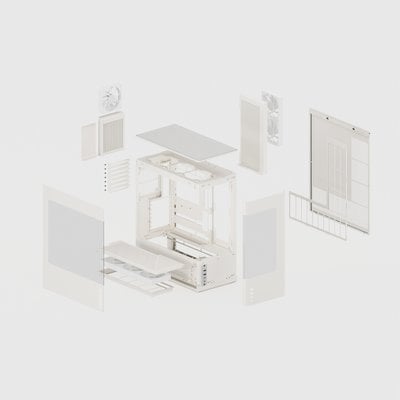 CyberPowerPC MA-01 ATX Mid Tower, Tempered Glass Front & Side + 6x ARGB Fans (Off White)  [Pre-Order Only: Expect product to be shipped on or after October 7th]