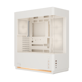 CyberPowerPC MA-01 ATX Mid Tower, Tempered Glass Front & Side + 6x ARGB Fans (Off White)  [Pre-Order Only: Expect product to be shipped on or after October 7th]