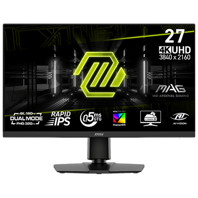 27" MSI MAG 272URDF E16 3840 x 2160 (UHD) at 160Hz & Dual Mode 1920 x 1080 (FHD) at 320Hz, RAPID IPS, 0.5ms (GtG) Gaming Monitor