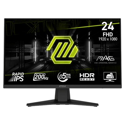 24" MSI MAG 244F 1920 x 1080 (FHD) Rapid IPS 0.5ms (GtG) 200Hz, HDR Ready, FreeSync™ Premium Gaming Monitor