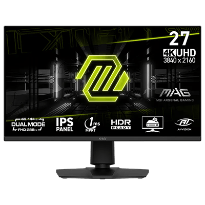 27" MSI MAG 275UPD E14 3840 x 2160 (UHD) at 144Hz & Dual Mode 1920 x 1080 (FHD) at 288Hz, IPS, 0.5ms (GtG) Gaming Monitor 