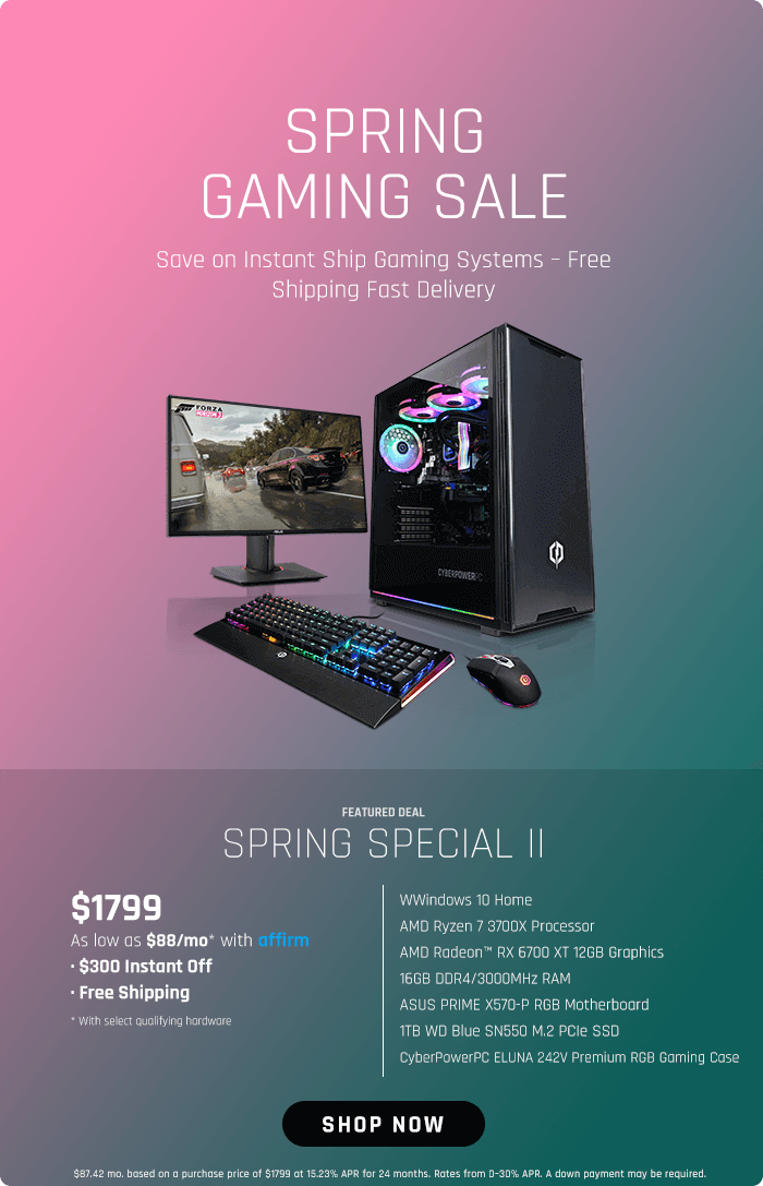 Spring Special II Gaming PC – Starting $1799 after $300 Off + Free Shipping