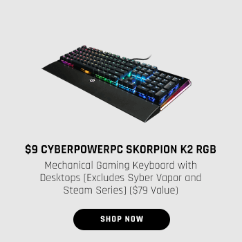 $9 CyberPowerPC Skorpion K2 RGB Mechanical Gaming Keyboard with Desktops [Excludes Syber Vapor and Steam Series] ($79 Value)