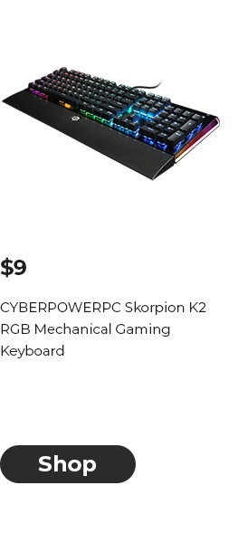 $9 CYBERPOWERPC Skorpion K2 RGB Mechanical Gaming Keyboard 