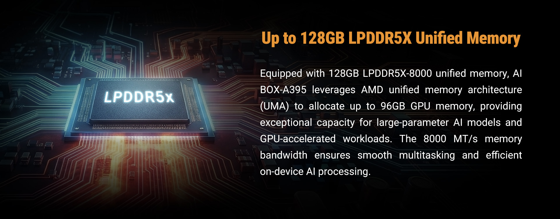Up to 128GB LPDDR5X Unified Memory